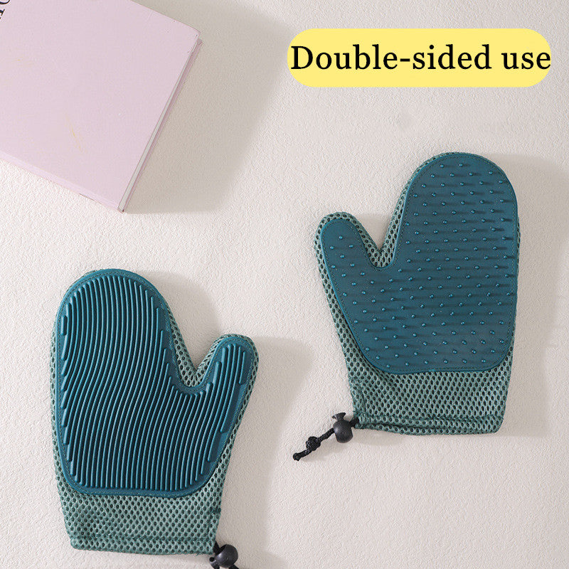 Silicone Pet Grooming Gloves - Fur Removal & Massage